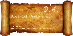 Dietrich Abdiás névjegykártya